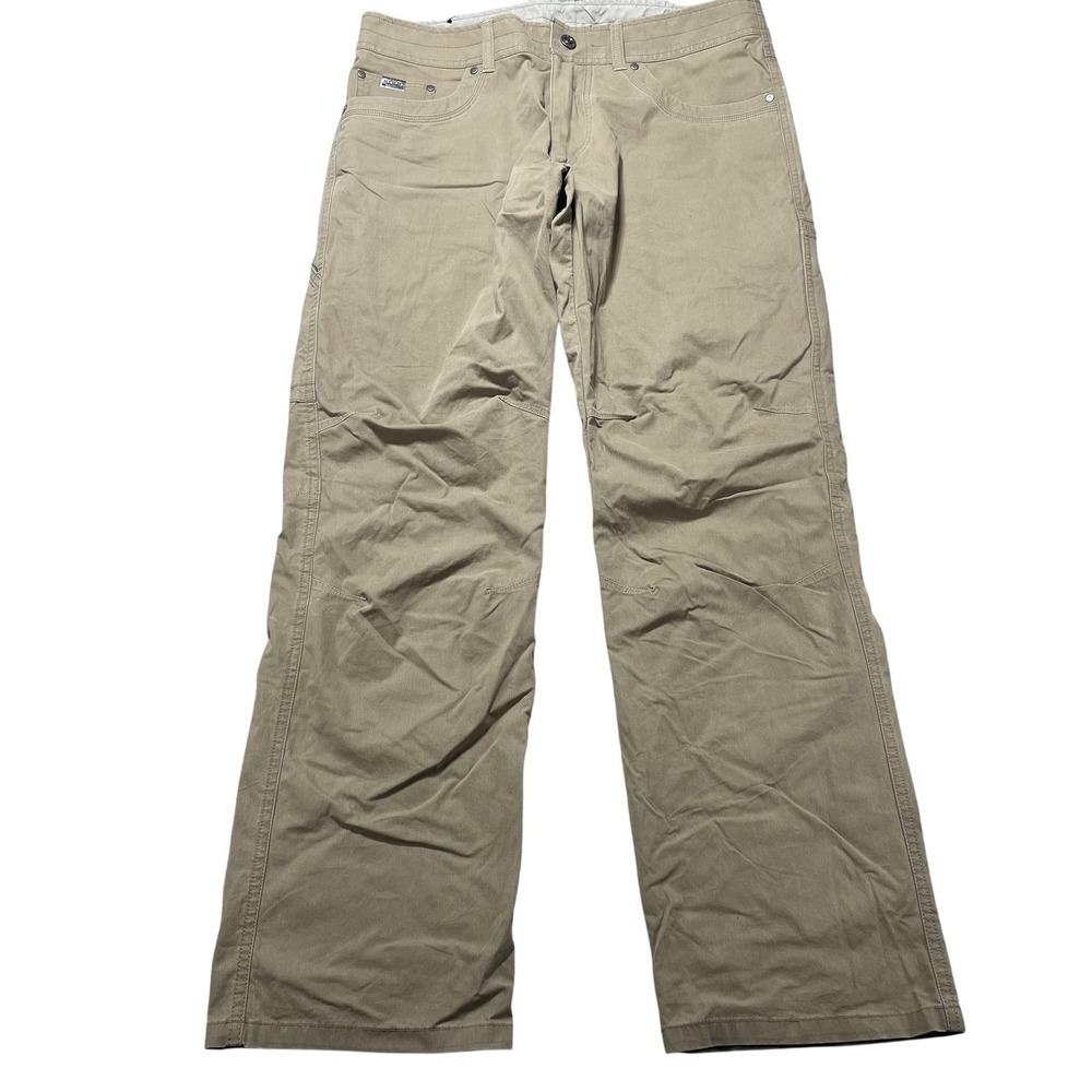 Kuhl Revolvr Pants Mens 34x32 Beige Canvas Relaxed Straight Outdoor Workwear